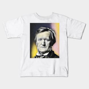 Richard Wagner Yellow Portrait | Richard Wagner Artwork 9 Kids T-Shirt